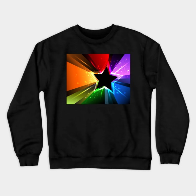 Rainbow Star Crewneck Sweatshirt by Blackmoon9